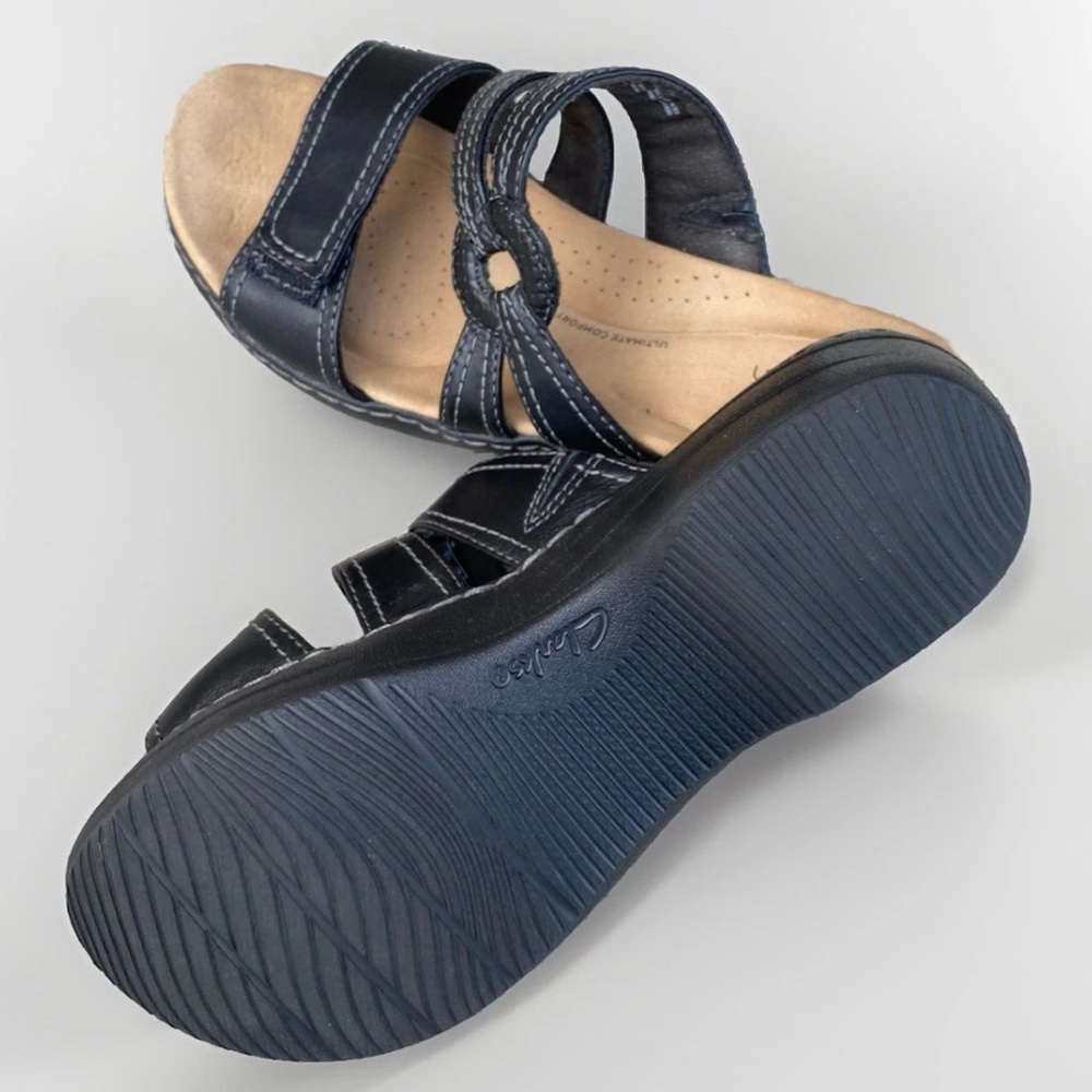 Clarks Womens Merliah Coral Leather Open Toe Black Sandal US SIZE 8 - Picture 5 of 7